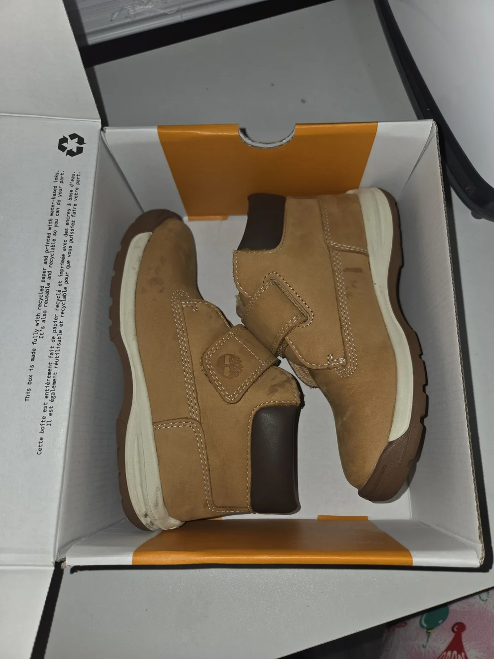 Timberland Kids' Wheat Brown Hook-and-Loop Boots